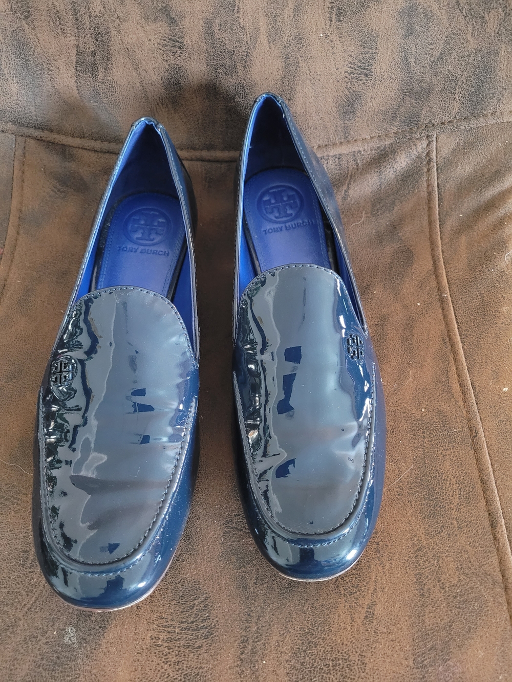 Tory Burch Men’s Navy Patent Leather Loafers